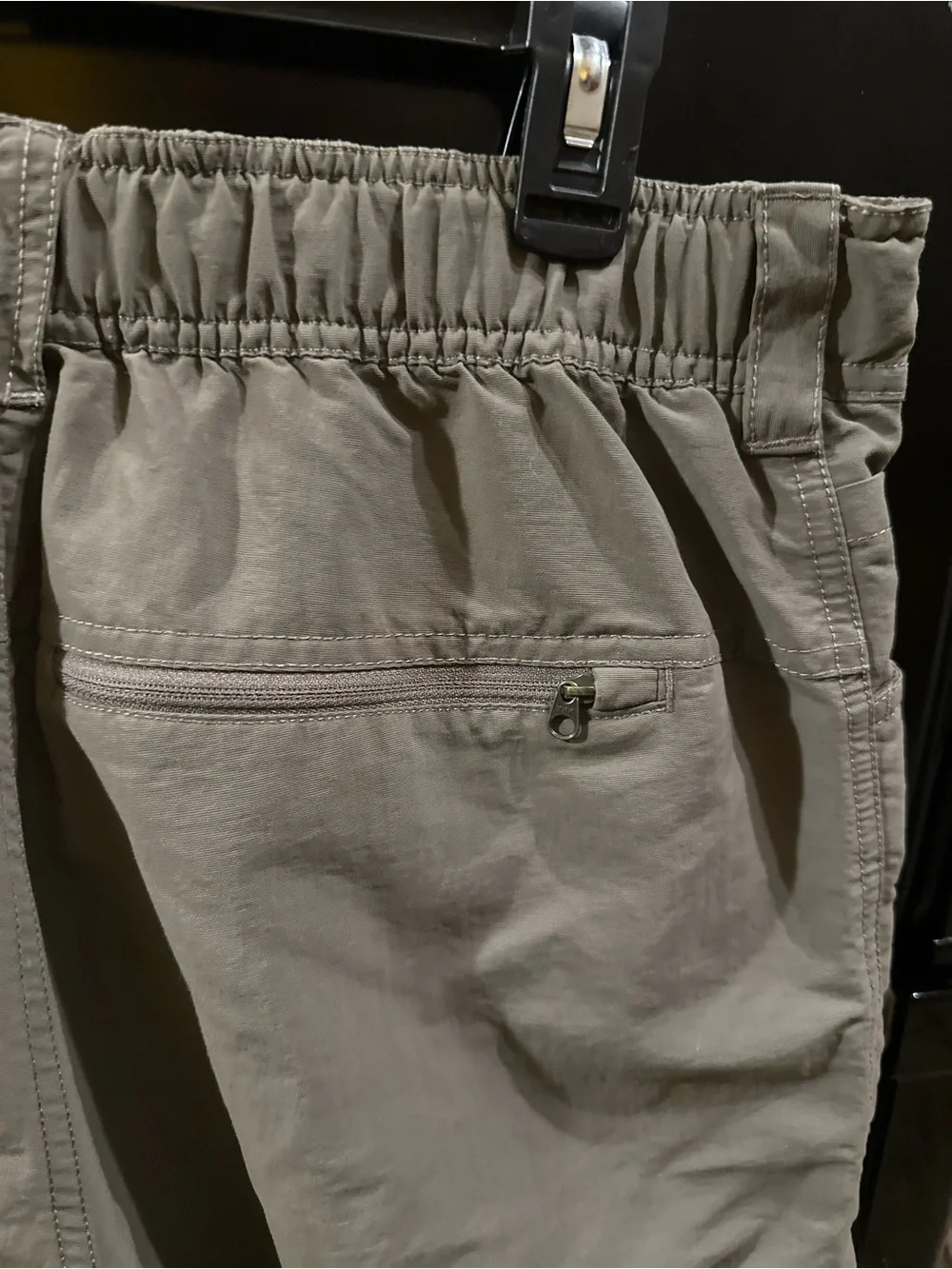 The North Face Mens Medium Paramount Trail Cargo Hiking Shorts Olive Green Belt